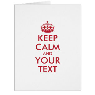 Personalized KEEP CALM and YOUR TEXT - red words