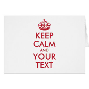 Personalized KEEP CALM and YOUR TEXT red words