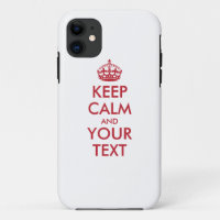 Personalized KEEP CALM and YOUR TEXT - red words
