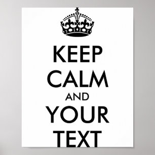 Personalized Keep Calm And Your Text T Shirt_1  Poster