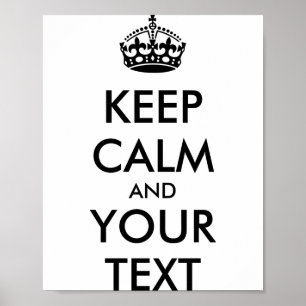 Personalized Keep Calm And Your Text T Shirt Poster
