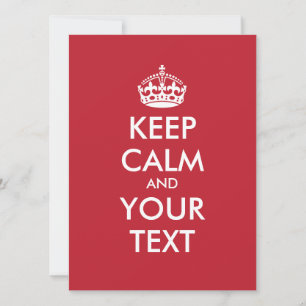 Personalized KEEP CALM and YOUR TEXT - white words