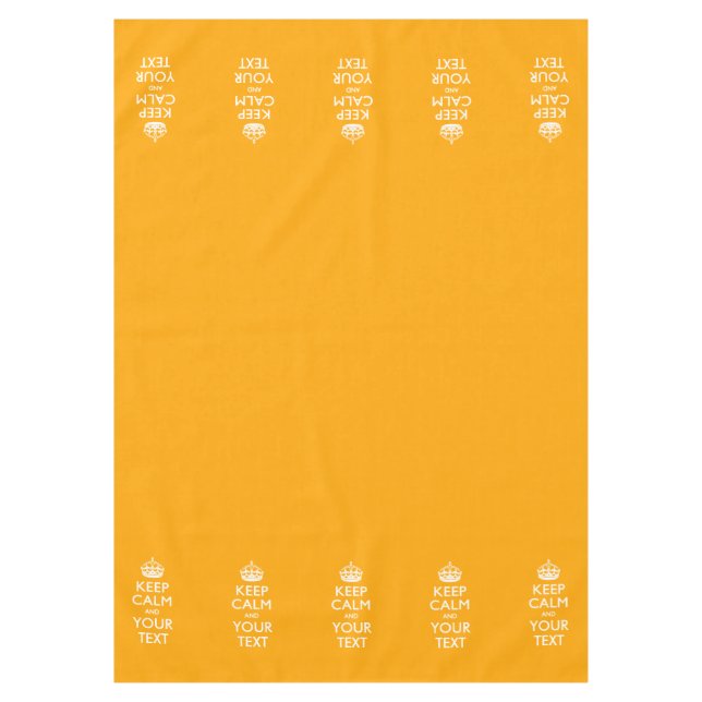 Personalized Keep Calm And Your Text Yellow Tablecloth (Front)