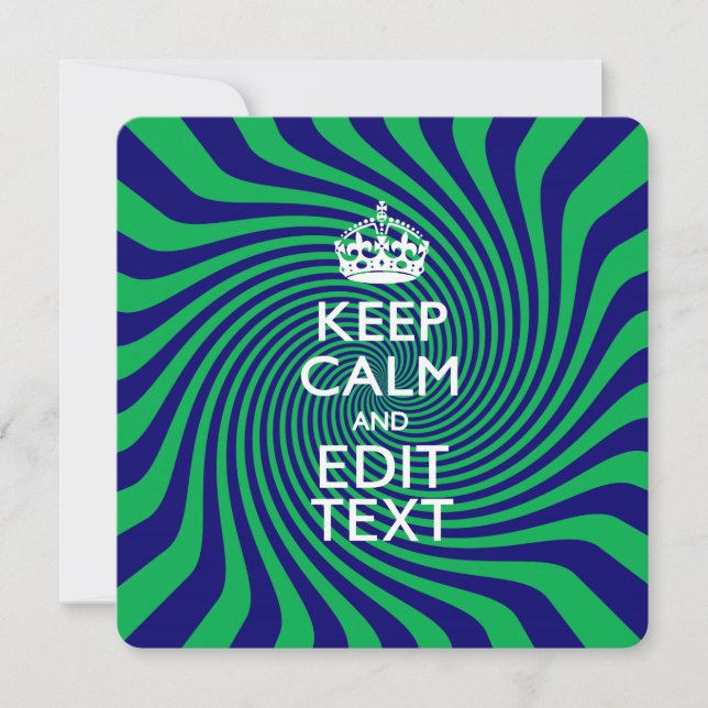 Personalized Keep Calm Blue and Green with a Twist (Front)