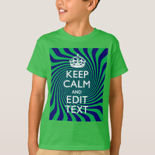 Personalized Keep Calm Blue and Green with a Twist T-Shirt