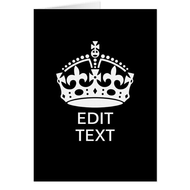 Personalized KEEP CALM CROWN Edit Text (Front)