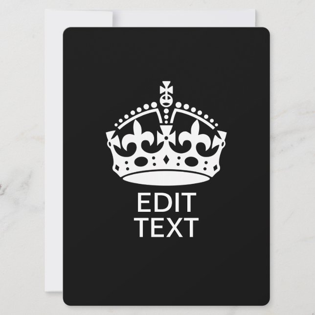 Personalized KEEP CALM CROWN Edit Text (Front)