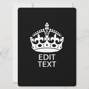 Personalized KEEP CALM CROWN Edit Text