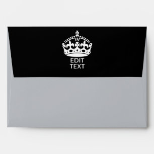 Personalized KEEP CALM CROWN Edit Text Envelope