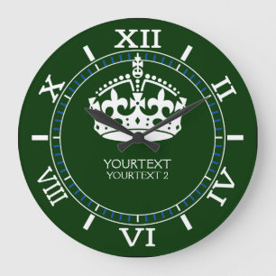 Personalized KEEP CALM Crown your text Dial on a Large Clock
