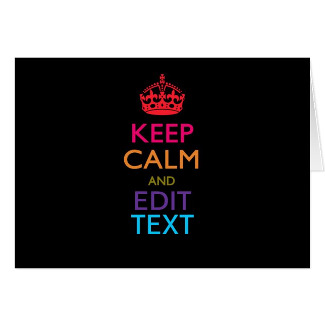 Personalized KEEP CALM Have Your Text Multicolored (Front Horizontal)