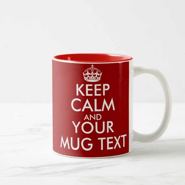Personalized Keep Calm mugs with customizable text (Right)