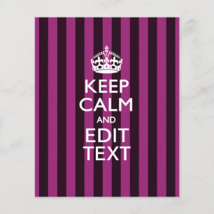 Personalized KEEP CALM Your Text Fuchsia Stripes Flyer