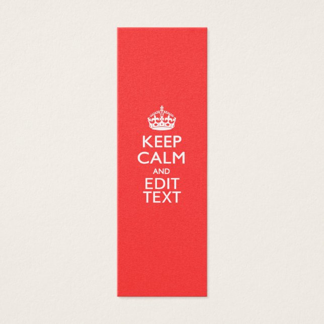 Personalized KEEP CALM Your Text in Coral (Front)