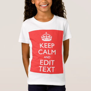 Personalized KEEP CALM Your Text in Coral T-Shirt