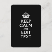 Personalized KEEP CALM Your Text Invitation Black
