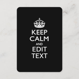 Personalized KEEP CALM Your Text Invitation Black