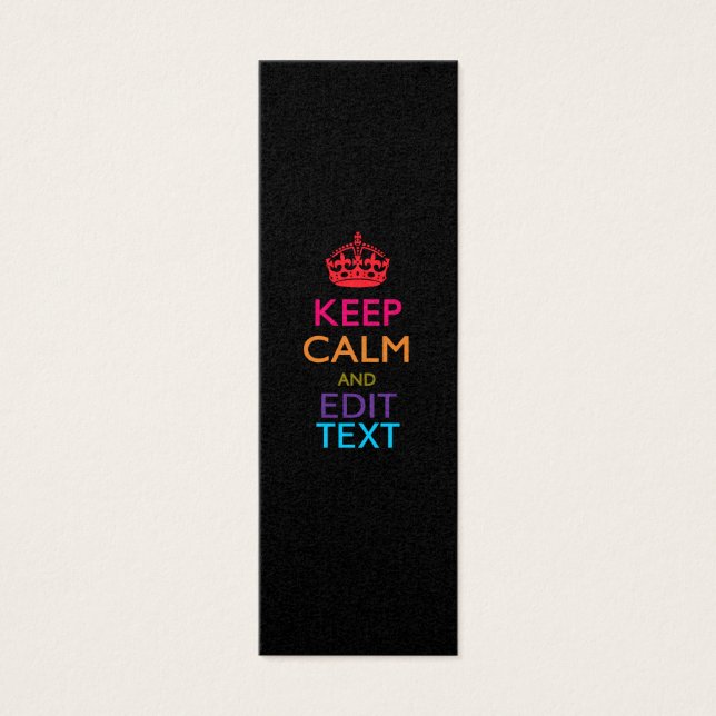 Personalized KEEP CALM Your Text Multicolored (Front)