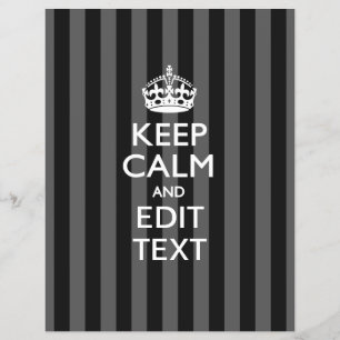Personalized KEEP CALM Your Text on Black Stripes Flyer