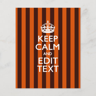 Personalized KEEP CALM Your Text on Orange Stripes Flyer