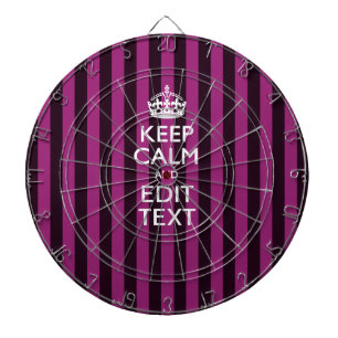 Personalized KEEP CALM Your Text on Pink Fuchsia Dartboard