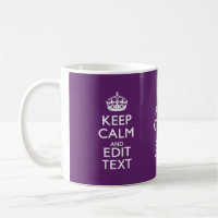 Personalized KEEP CALM Your Text on Purple Decor