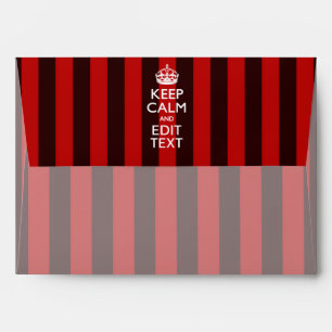 Personalized KEEP CALM Your Text on Red Stripes Envelope