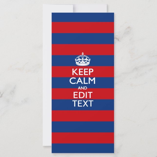Personalized KEEP CALM Your Text on Stripes (Front)