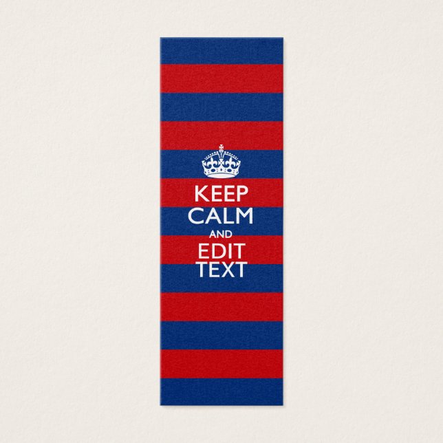 Personalized KEEP CALM Your Text on Stripes (Front)