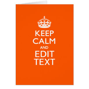 Personalized KEEP CALM Your Text Orange Accent