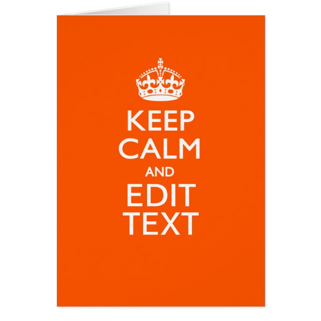 Personalized KEEP CALM Your Text Orange Accent (Front)