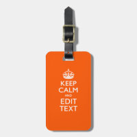 Personalized KEEP CALM Your Text Orange Accent
