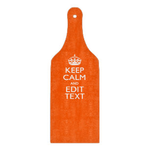 Personalized KEEP CALM Your Text Orange Decor Cutting Board