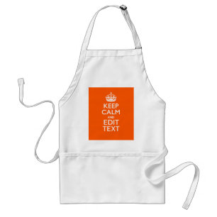 Personalized KEEP CALM Your Text Orange Decor Standard Apron