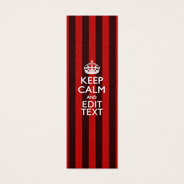 Personalized Keep Calm Your Text Red Stripes Decor (Front)