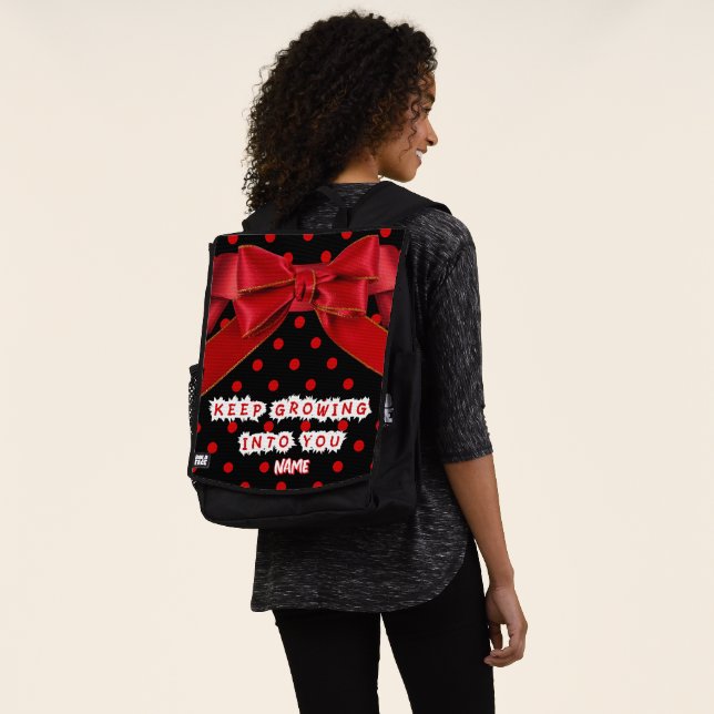 Personalized Keep Growing Into You Motivational Backpack (Worn)