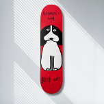 Personalized "Keep Out" Dog Room Sign Skateboard<br><div class="desc">Add a playful touch to your space with this custom "Keep Out" Dog Room Sign Skateboard Deck. Perfect for dog lovers and skateboarding enthusiasts alike, this deck features a cute black-and-white dog illustration on vibrant backgrounds. The messages "Alexander's Room" and "Keep Out!" clarify whose space this is, adding a fun...</div>