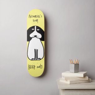 Personalized "Keep Out" Dog Room Sign Skateboard