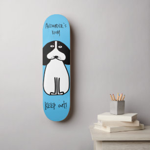Personalized "Keep Out" Dog Room Sign Skateboard
