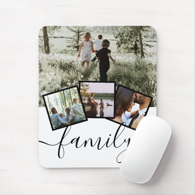 Personalized Keepsake 4 Photo Collage Family Mouse Pad (With Mouse)