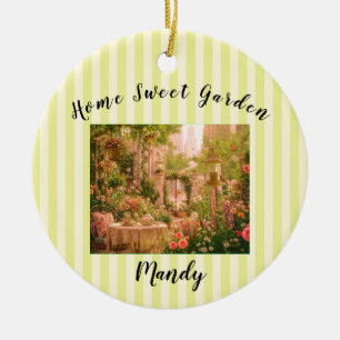 Personalized Keepsake City Garden Gift. Ceramic Ornament