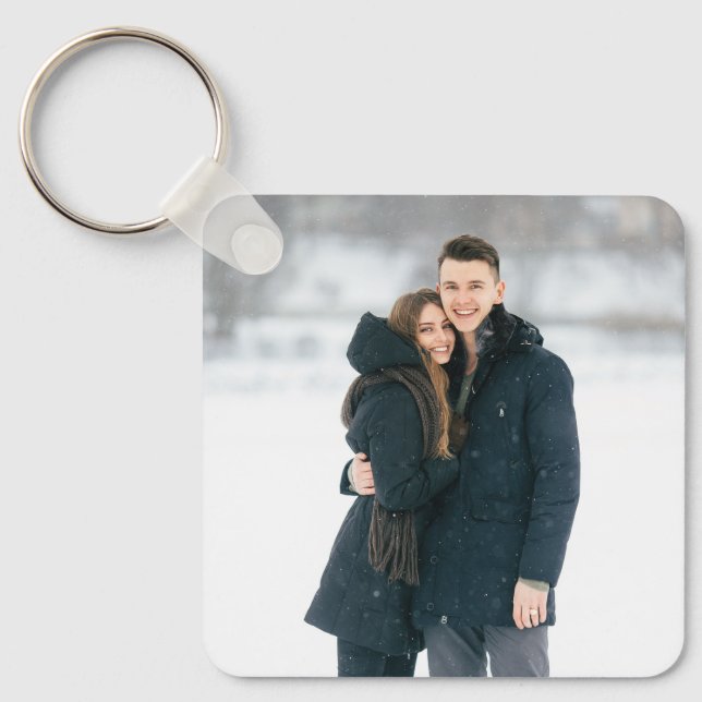 Personalized Keepsake Couple Photo Keychain (Front)