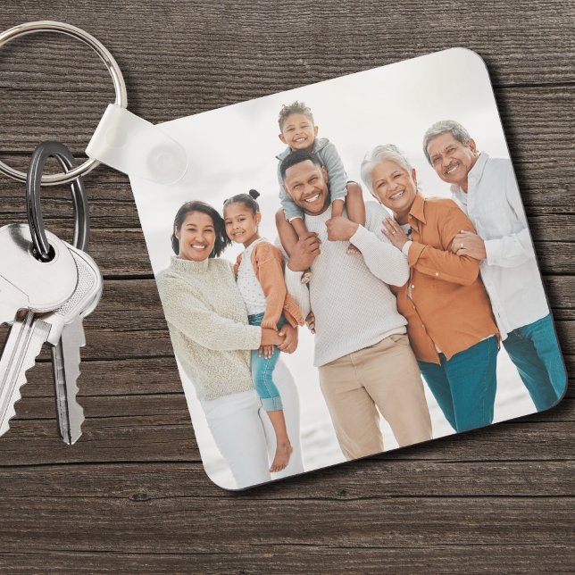 Personalized Keepsake Family Photo Keychain (Personalized Family Double Sided Two Photo keychain)