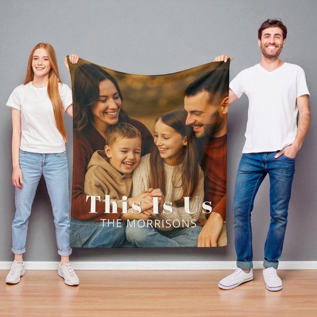 Personalized Keepsake Family Photo This is Us Fleece Blanket (Creator Uploaded)