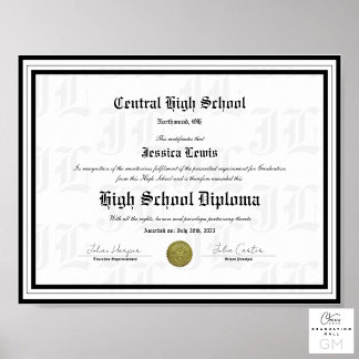 Personalized Keepsake for High School Novelty  Poster