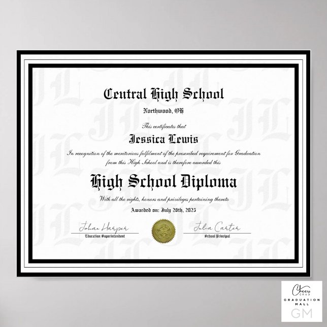 Personalized Keepsake for High School Novelty  Poster (Personalized Keepsake for High School Novelty Poster)