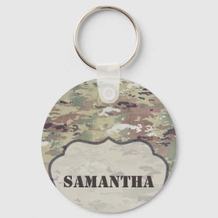 Personalized Key Chain Army OCP Camo Uniform Camof