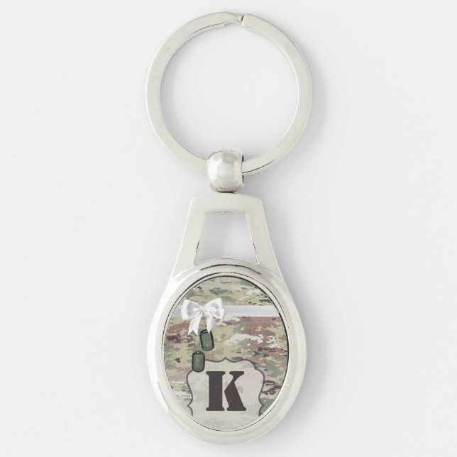Personalized Key Chain Army OCP Camo Uniform Camof (Front)