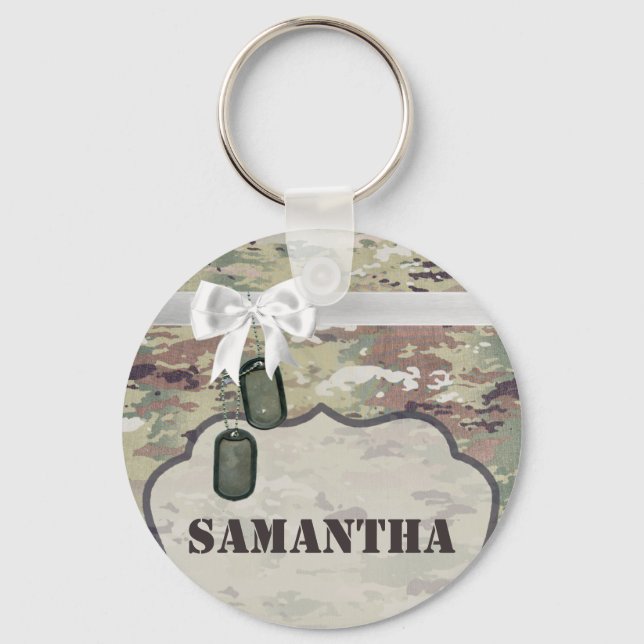 Personalized Key Chain Army OCP Camo Uniform Camof (Front)