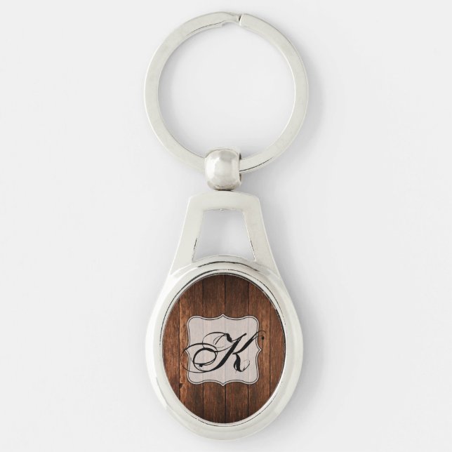 Personalized Key Chain Barn Wood Country Rustic (Front)